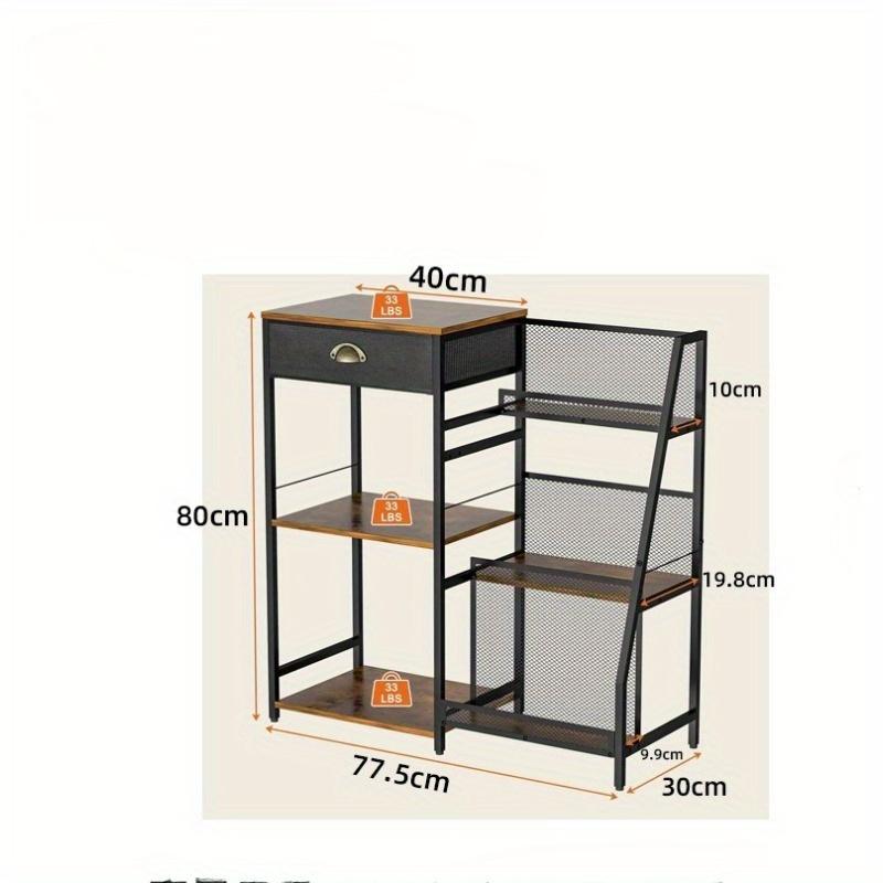 Modern Simple Multifunctional Coffee Machine Shelf Coffee Cup Holder Kitchen Storage Shelf with Drawer