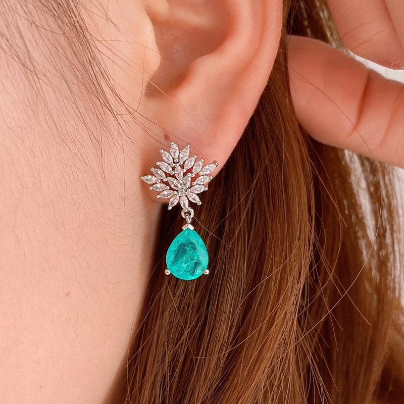 Jewelry High Carbon Diamond Classic Princess Square Pendant Earrings Jewelry Set Main Stone 7 * 7