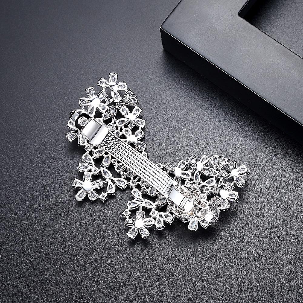 LUOTEEMI New Hot Selling Unique Statement Trendy Butterfly Clear Hairwear With CZ Crystal Brincos Bijoux for Women Party Wedding