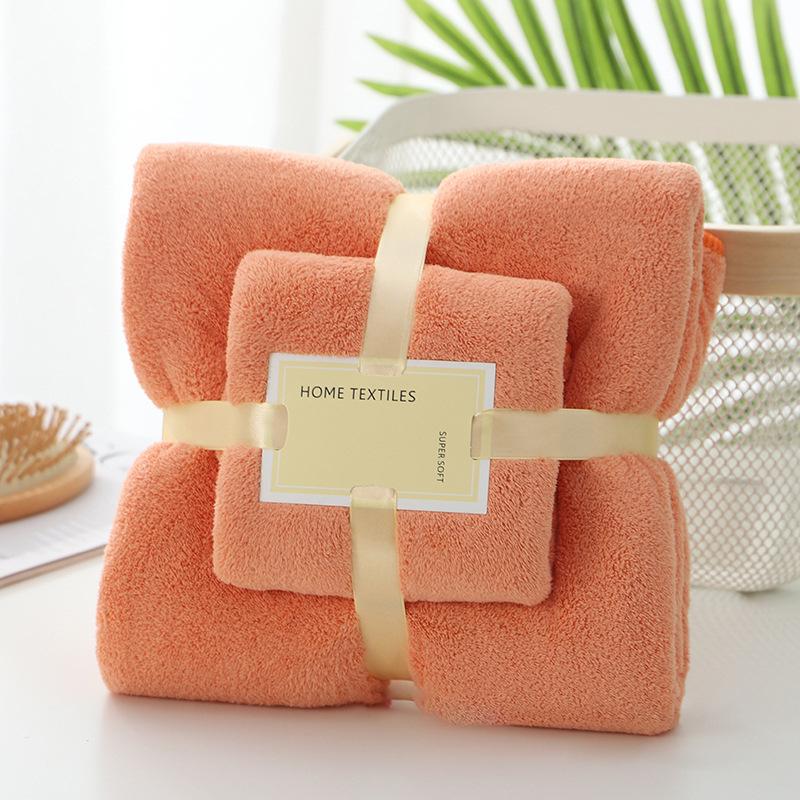Wearable Towel Robe Set - Super Soft & Quick-Dry Coral Fleece, Highly Absorbent Bath Sheet for Women Men Spa & Home Use