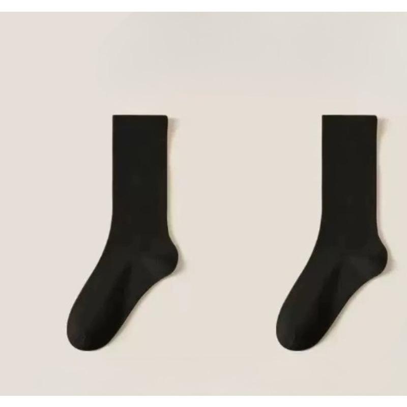 Spring and Summer Comfortable Non-stiff Pile Socks, Breathable Cotton Casual Socks, Pure Color, High-end Feeling Cotton Socks
