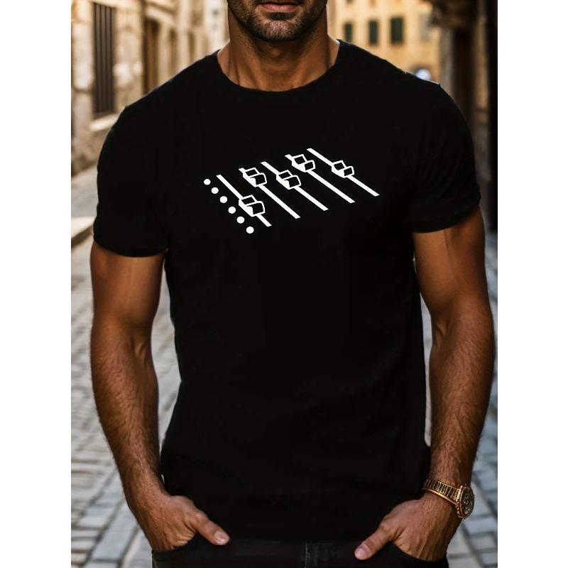 

Европейский размер Тематическая футболка с принтом, Футболки для мужчин, Повседневная футболка с коротким рукавом для лета, Удобная модная футболка для мужчин S чёрный