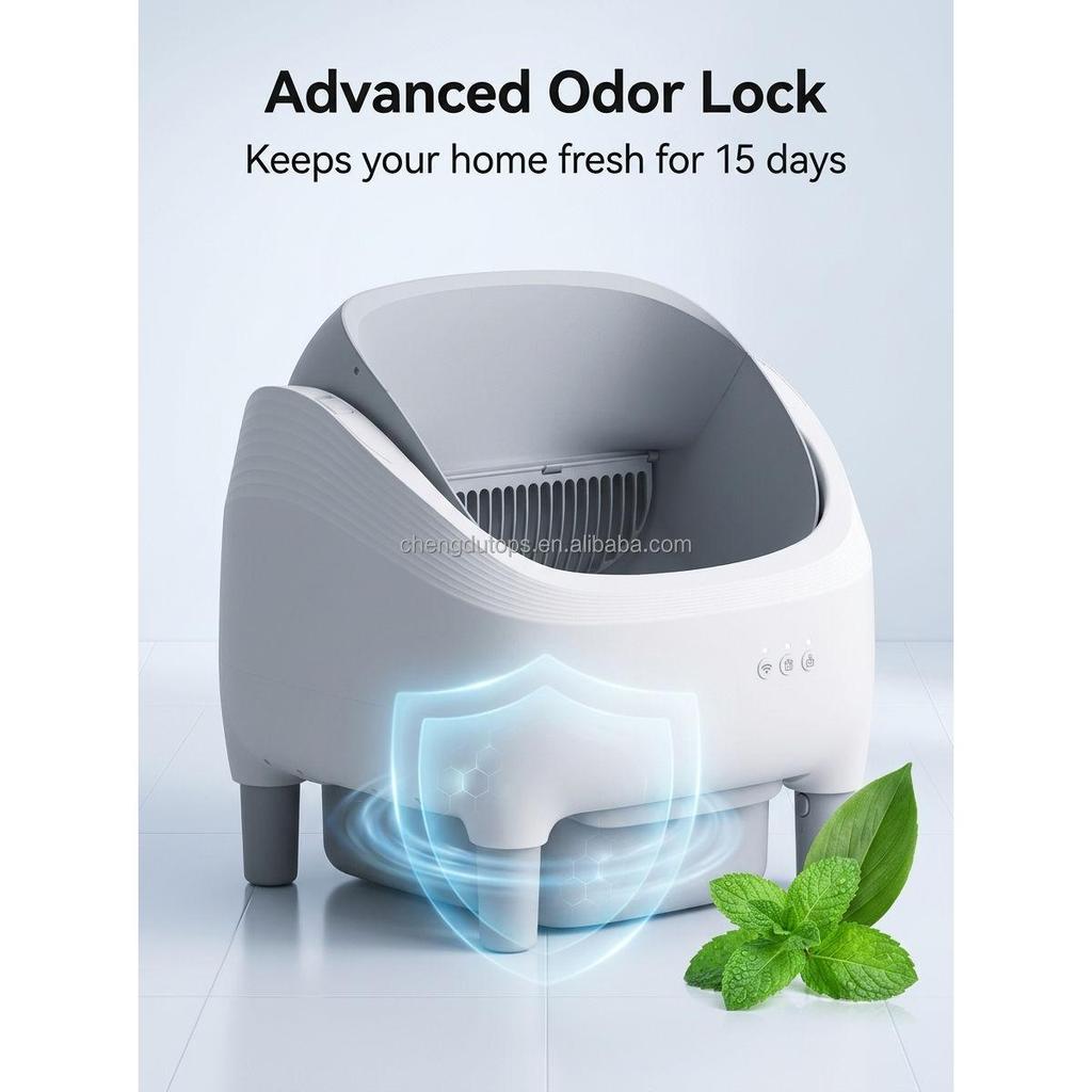 European Warehouse Stock Free Delivery Direct Order Smart Cat Litter Box Eco-Friendly Open Design Self Cleaning