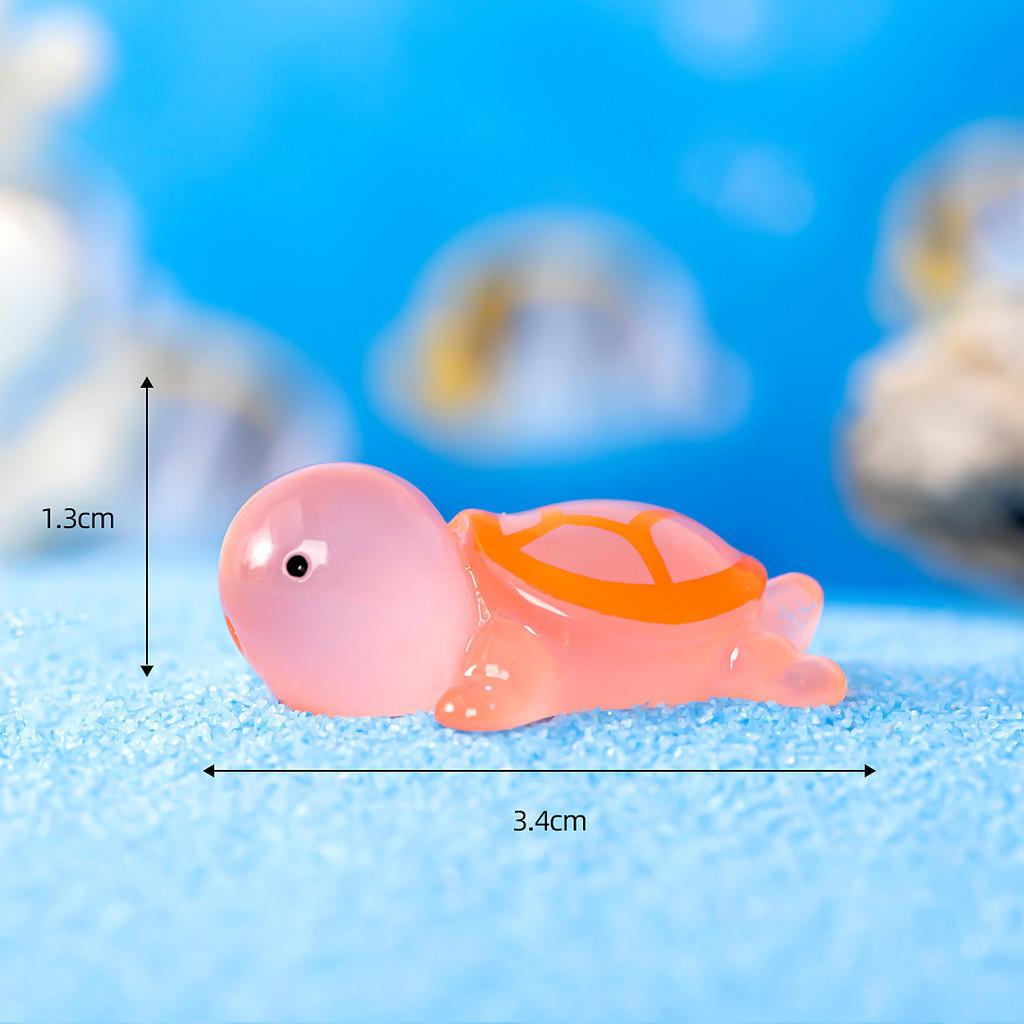 Colorful Luminous Resin Turtle Ornaments For Cartoon Style Tabletop Decorations
