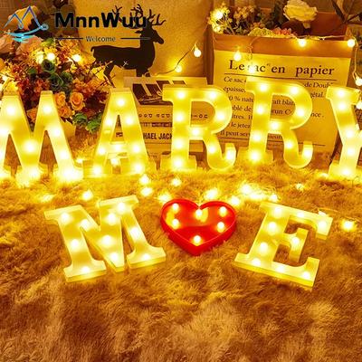 Luci a LED Numero luminoso Lampada Lettere decorative Decorazione lettera dell'alfabeto Batteria Luce notturna Decorazione della camera da letto del bambino per feste
