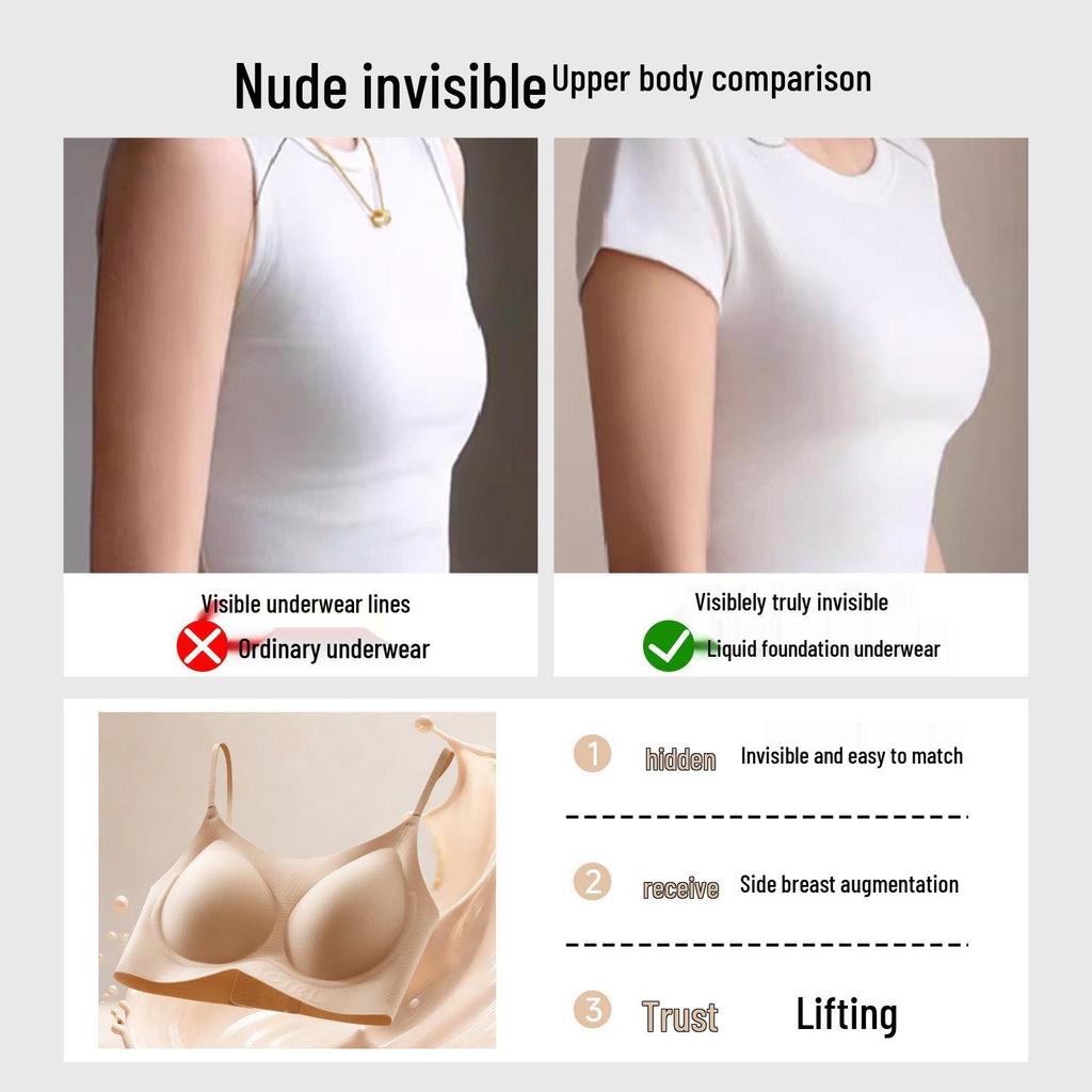 Seamless Invisible Bra: Skin Tone Thin Strap Vest for Small-Chested Women