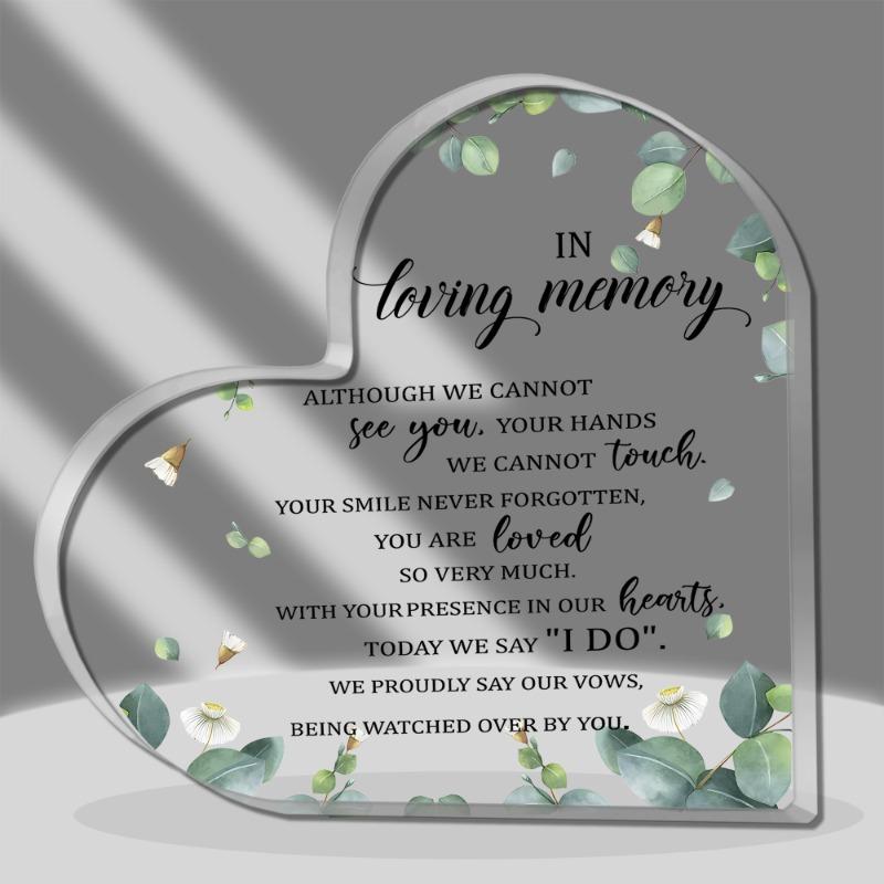 

Loving Memory Acrylic Wedding Memorial Sign - Sympathy Gift for Reception, Anniversaries & Reunions, Home Tabletop Decorations, Nurseries, Home Des 10*10cm