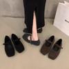 Feeling fluffy shoes women wear new autumn and winter retro temperament flat Mary Jane single shoes