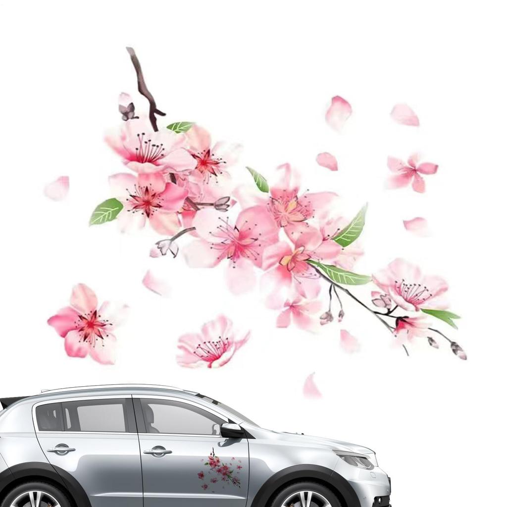 Mdikawe Autoaufkleber für Fenster, Kirschblütenaufkleber für Autos, Reflektierende Kirschblütenaufkleber für Autos