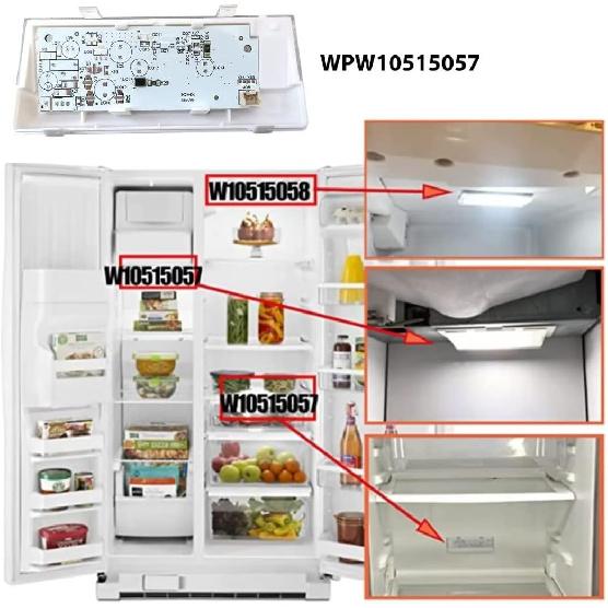 WPW10515057 LED Light Replace Refrigerator Part 106.51793410, 106.51793411, 106.51793412 SIDE, 106.51799410, 106.51799411, 106.51799412, 106.51799413
