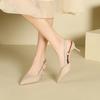 1-Baotou Empty Sandals Women's Summer New One-word Pointed Head Stiletto High Heels Design Sense Niche