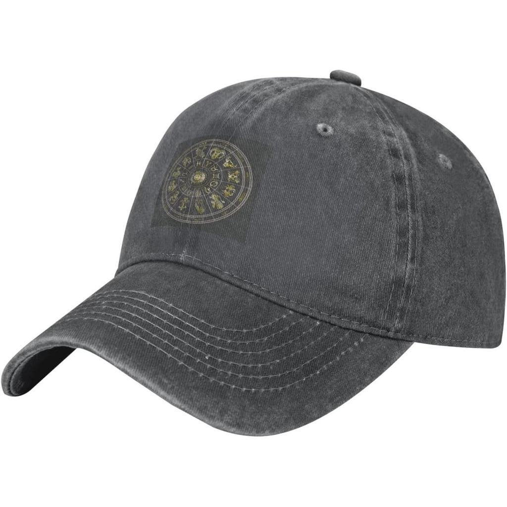 Zodiac Symbol Baseball Cap Washed Cotton Adjustable Low Profile Sun Hat Unisex Casual