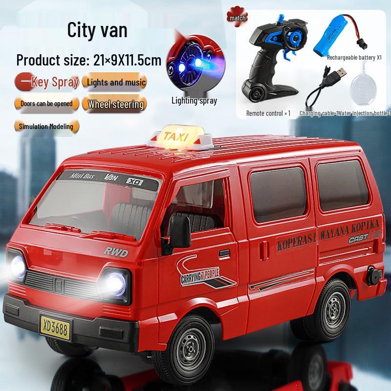 Remote Control Sound & Light Drift Van - Double Door Simulation Toy Car for Kids