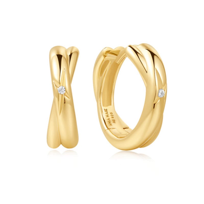 

ANIA HAIE Gold Cross Duo 925 Silver Ring Earrings E061-16G single type