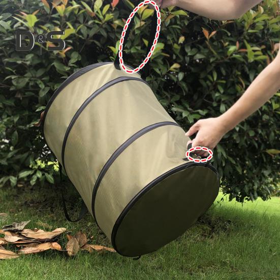Leaf Trash Can with Storage Bag Folding Garden Garbage Bin Waterproof Portable Trash Can for Camping Gardening Yard Waste