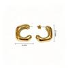 Creative Gold Half-Square Stainless Steel Stud Earrings