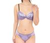 Laurea Acoa Coa Purple A70 Bra and Panty Floral Print High Extra Thick Adult Small Comfortable Wide Not Too Flashy Women's Set, Satin, Sides, Sexy,