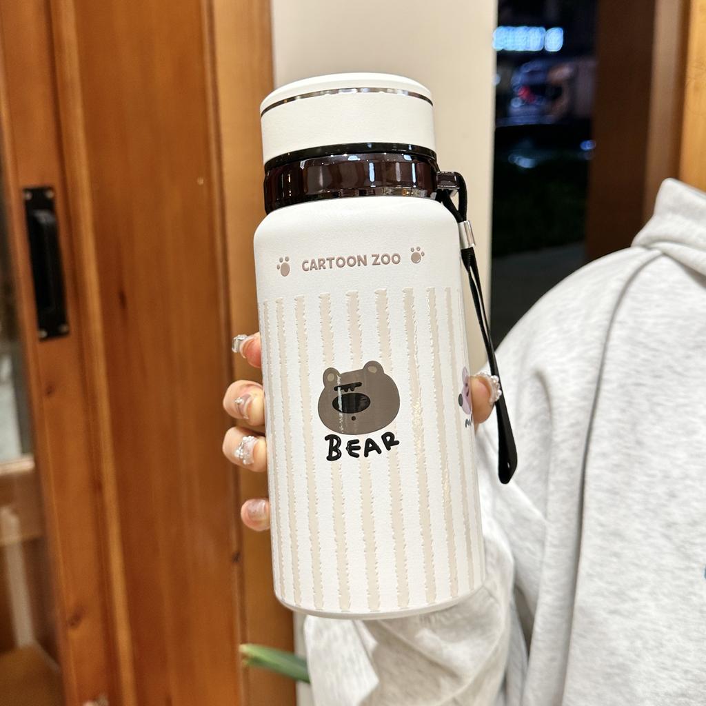 Luxury Style Thermos Cup Girls New Stylish Students Stainless Tea Portable Covered Water Cup Durable Durable Useful