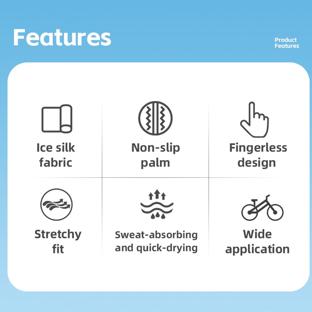 Cooling Cycling Gloves Elasticity Washable Quick Drying Gloves Breathable Sunshine-proof Mitts Road