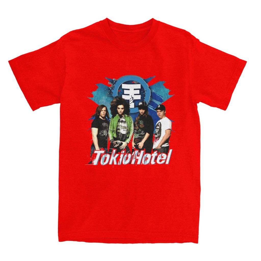 Man TShirt Tokio Hotel TShirts Leisure German Music Band Summer Tee Shirt Vintage Pattern Cotton Tops Plus Size 6XL