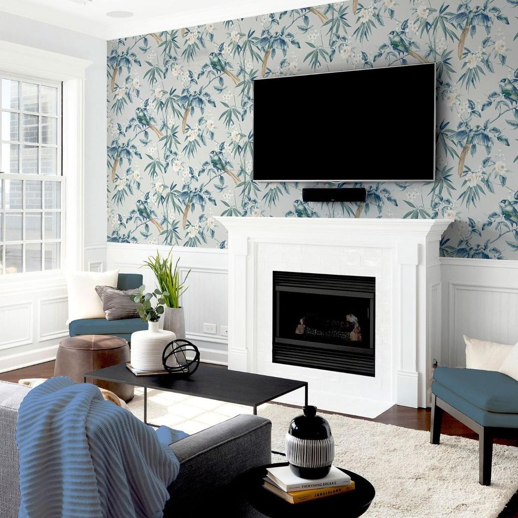 Arthouse Oriental Floral Birds Wallpaper