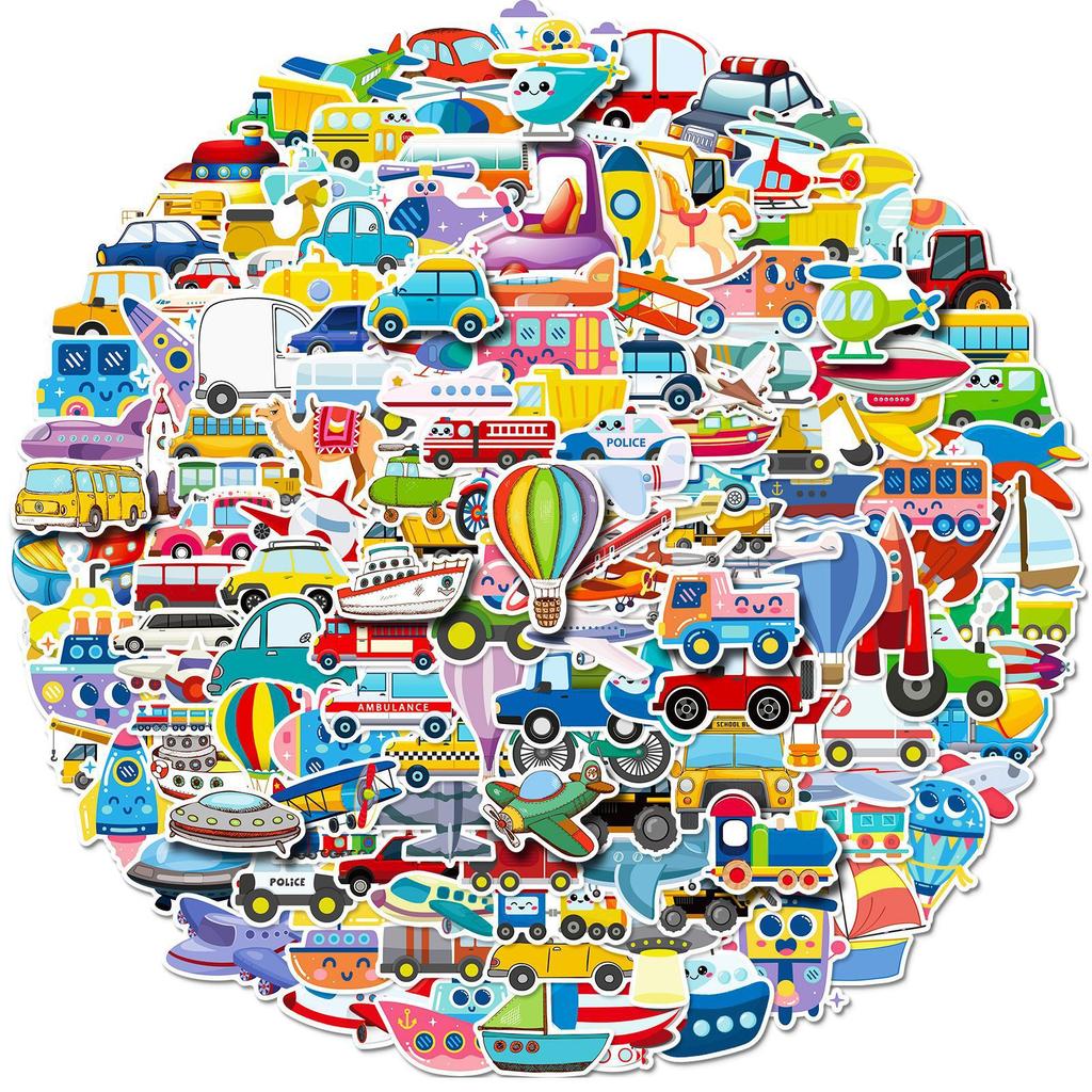 150 Cartoon Vehicle Series Stickers Children'S Elementary School Puzzle Kindergarten Knowledge Train Stickers