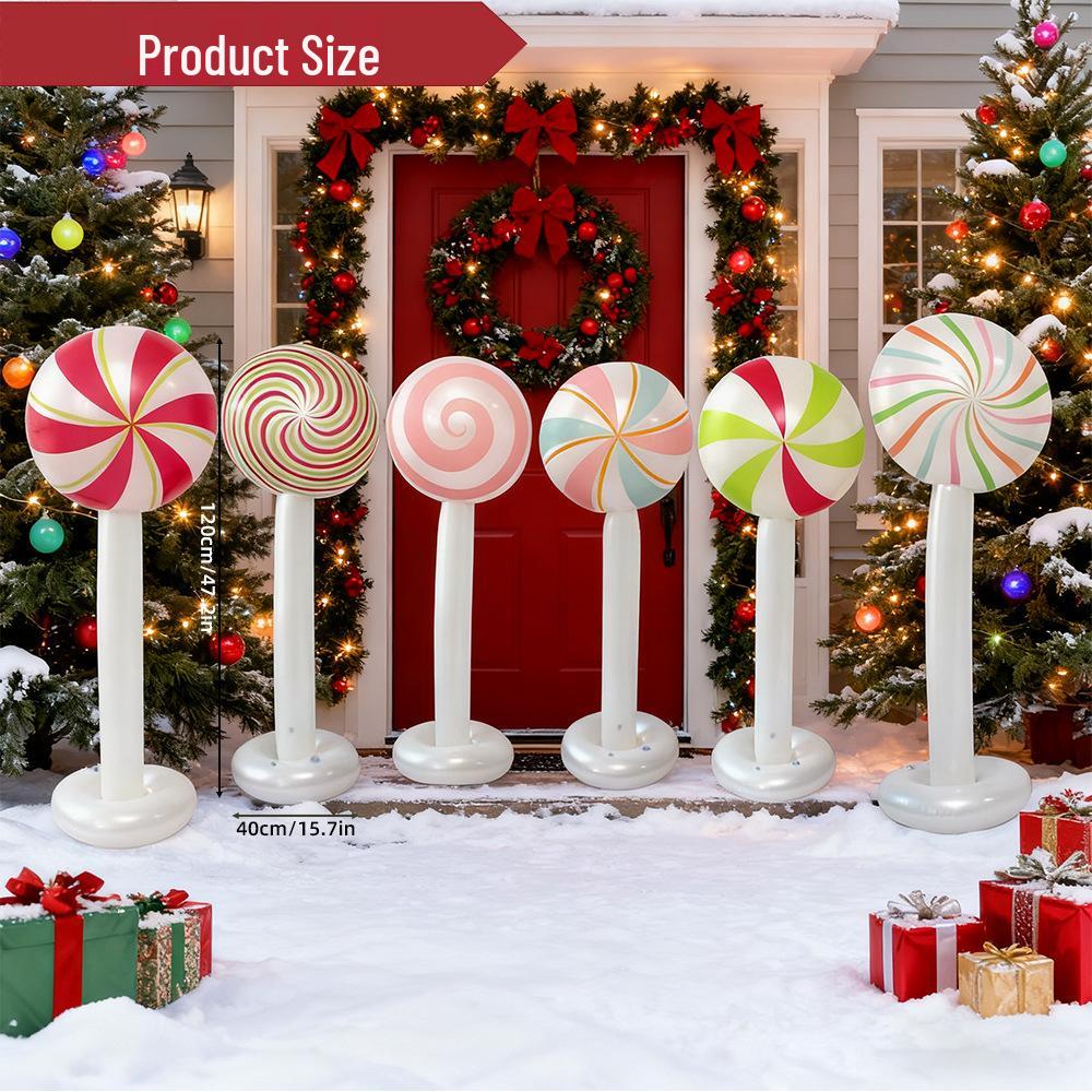Christmas Inflatable Windmill & Lollipop Standee Decoration Set