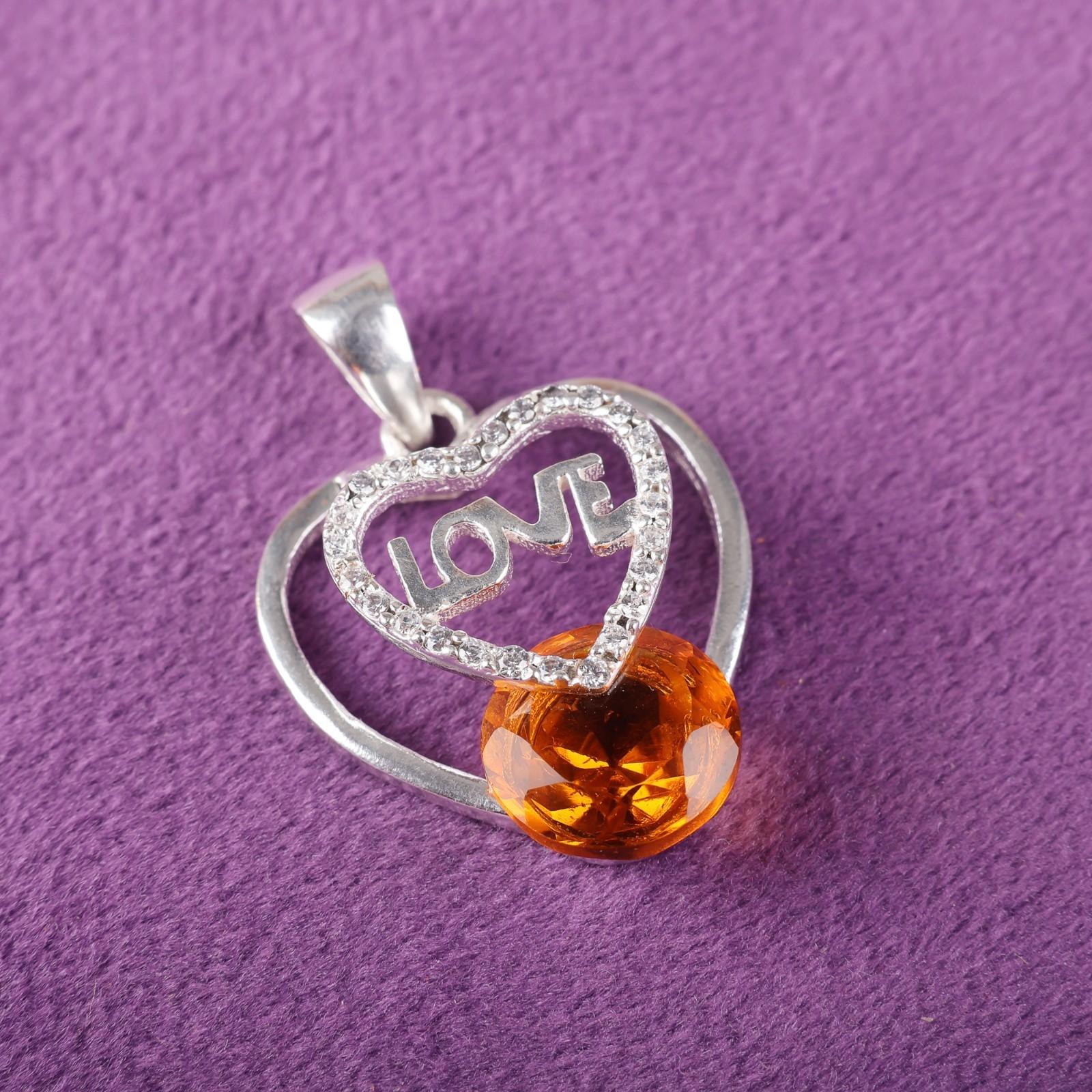 

Citrine Gemstone 925 Sterling Silver Jewelry Zircon Pendant 1.10 Gift For Wife CZP-3-8