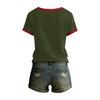 Women's Casual Round Neck Short Sleeve Pullover Printed T-Shirt Top