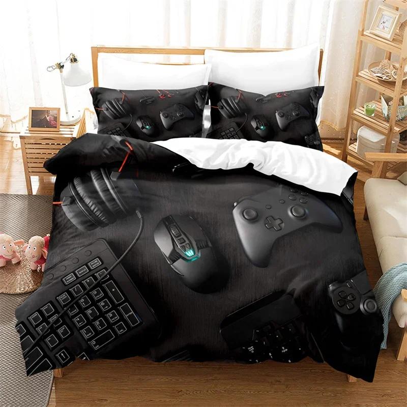 Gamepad Duvet Cover Gamer Bedding Set Twin Full For Teens Boys Playroom Decor Microfiber Video Games Controller Comforter Cover