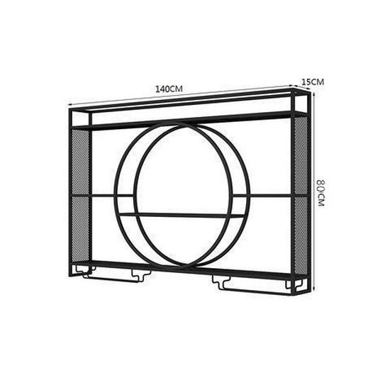 Wall-Mounted Wrought Iron Wine & Liquor Rack with Luminous Design