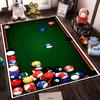 Billiards-themed Green Rug with Colorful Balls Non-slip Rug Suitable for Living Room and Bedroom Sofas Sofas