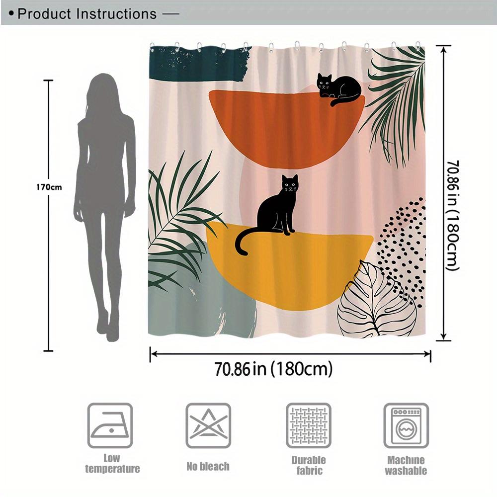 Abstract Cats Shower Curtain - Anti-Mold, Waterproof Bathroom Decor, Unique Gift, Stylish Design, Vibrant