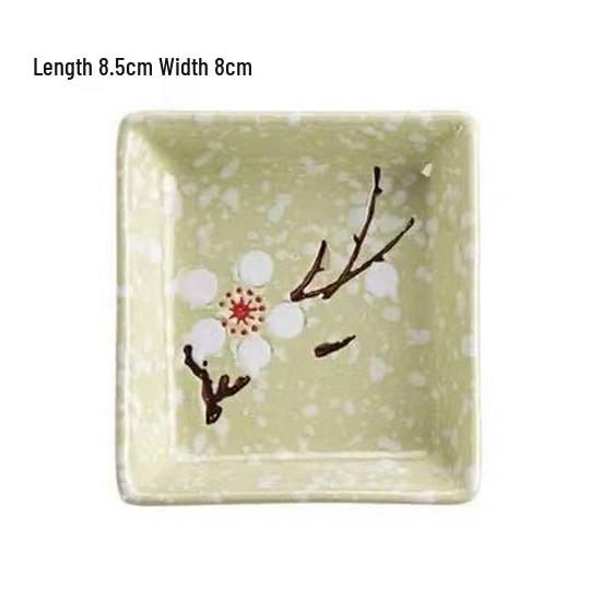 Compartmented Ceramic Snack & Seasoning Dish - Japanese Style Soy Sauce & Vinegar Plate
