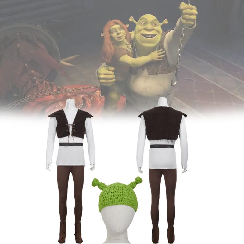 Shrek Cosplay Attire In Polyester Fabric For Halloween Costume Party Use