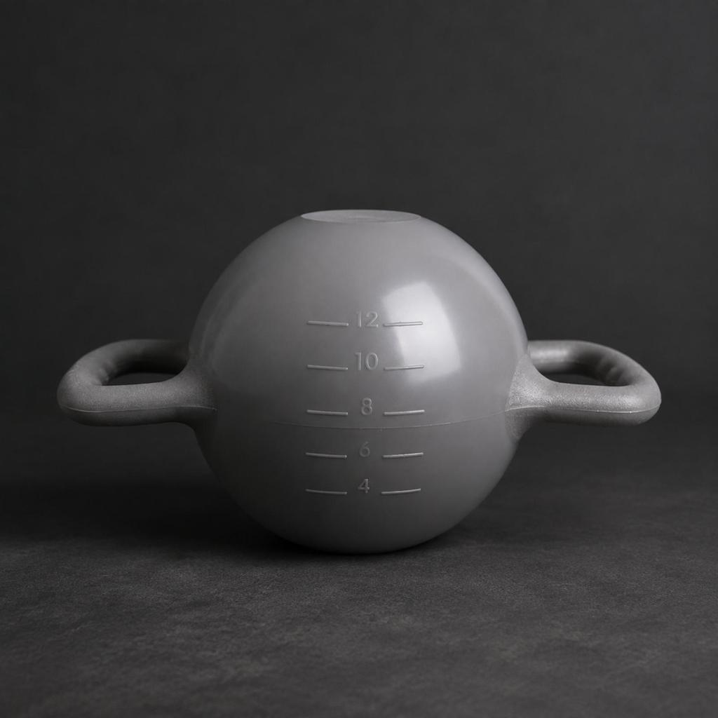 Spherical Water Kettlebell with Fill Markings Easy to Grip WaterFilled Adjustable Workout