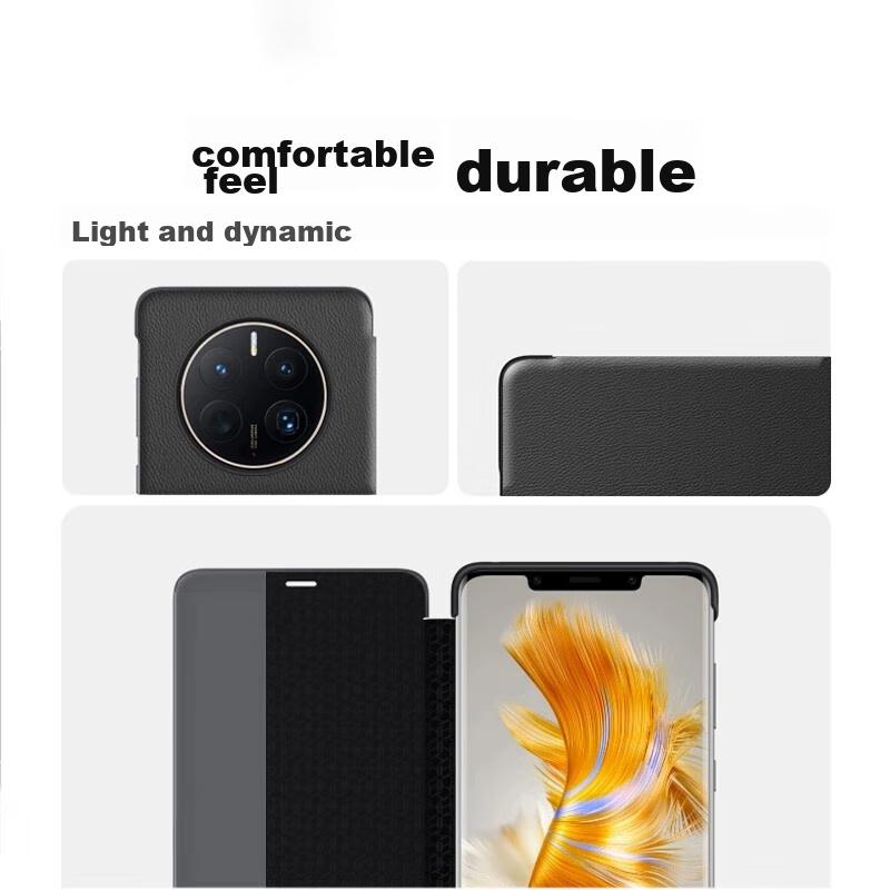 Ekakashop GermanySmart View Flip Case for Huawei Mate50/Mate50e, Full Protection Shockproof Business Leather Cover Xuan Black]