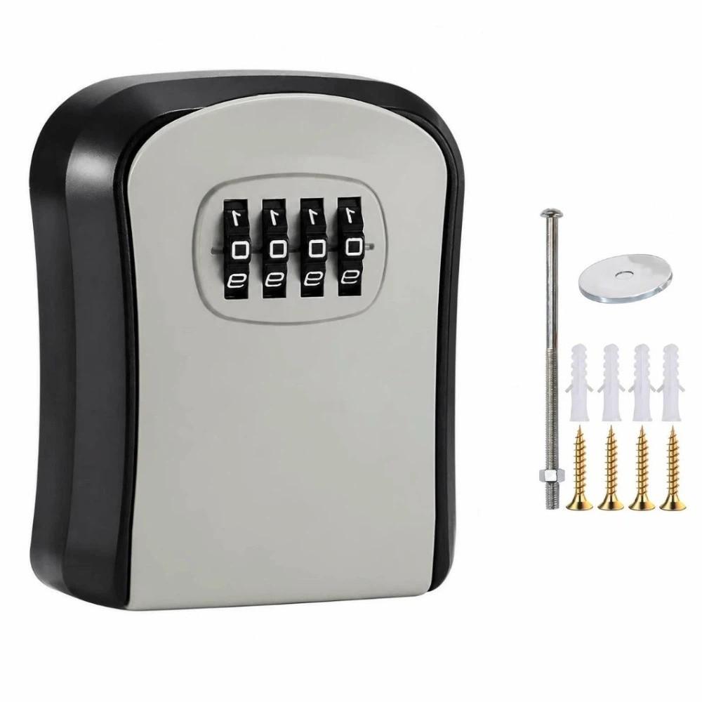 Wall Mounted Key Lock Box Sturdy Combination Lock Box Key Safe Storage  Construction Site