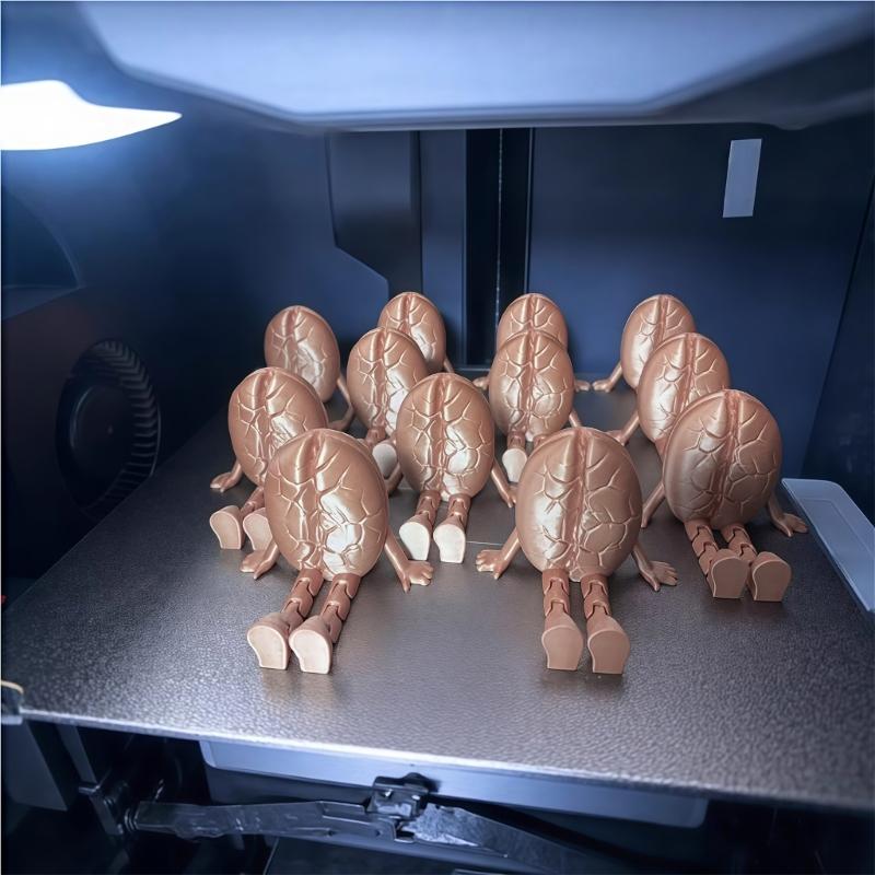 3D Printed Coffee Bean/Cup Figurines with Articulated Leg Fidgety Toy Ornament for Home Office Desktop Decorations Gift