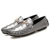 Shoes Men Loafers Leather Moccasin Crocodile Style Footwear Slip On Flat Driving Boat Shoes Classica