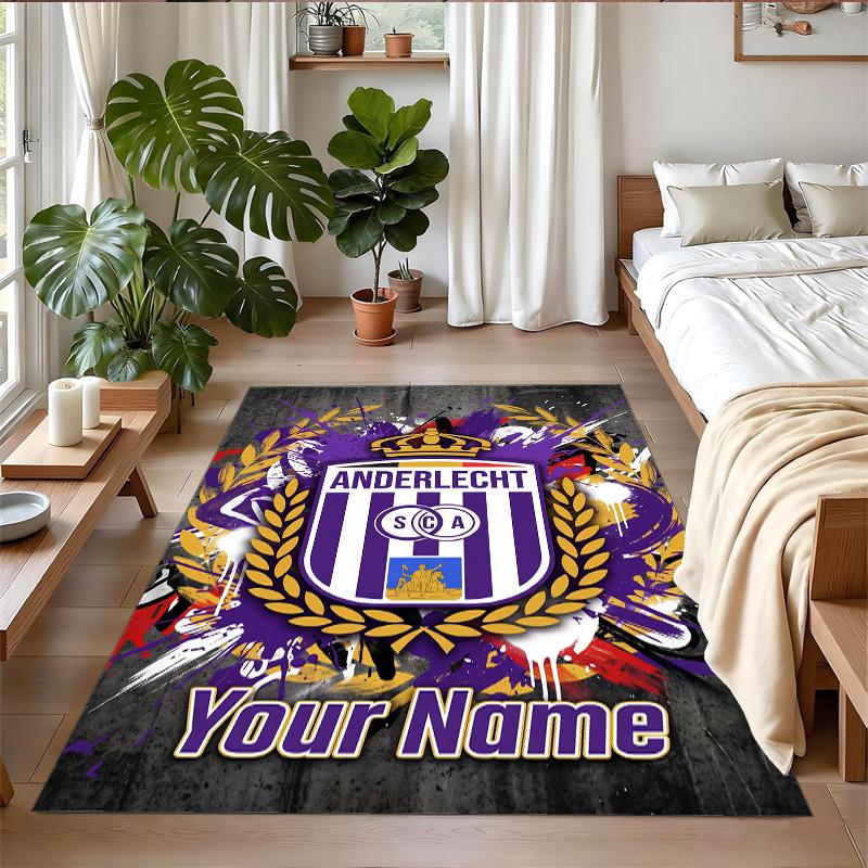 Crystal Velvet Rug Custom Name Text, Soft Non Slip Floor Mat Home DecorAnderlecht FC