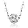 Korean Exquisite Heart-Shaped Hollow Necklace with Rotating Bead Pendant