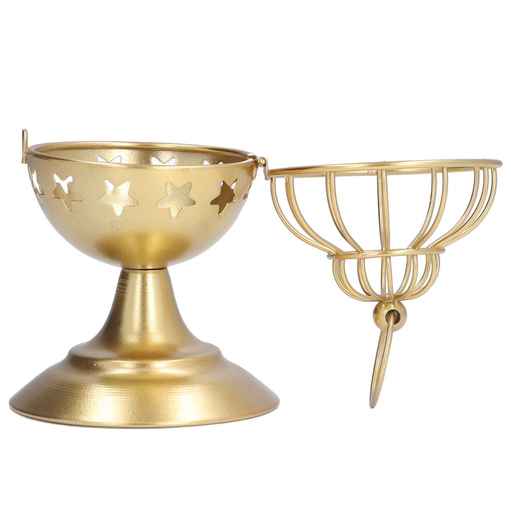 Guld Ljusstake Fågelbursstil Premium Metall Robust Hållbar Bred Användning Enkel Rengöring