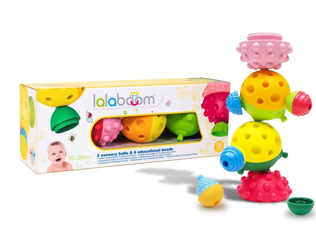 Lalaboom Sensory 3 Balls and 12 Authentic Baby Toy Balls, Pieces, BL930,