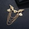 Trendy Angle Wing Heart-Shaped Corsage Long Tassel Brooch Pins Jewelry Brooches Fashion Accessories