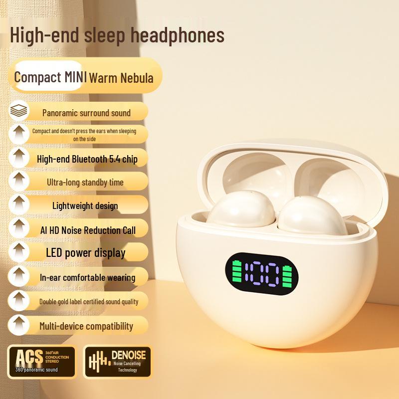 2025 Smart Wireless Bluetooth Earphones with Digital Display, Long Battery Life, and Comfortable Sleep Design