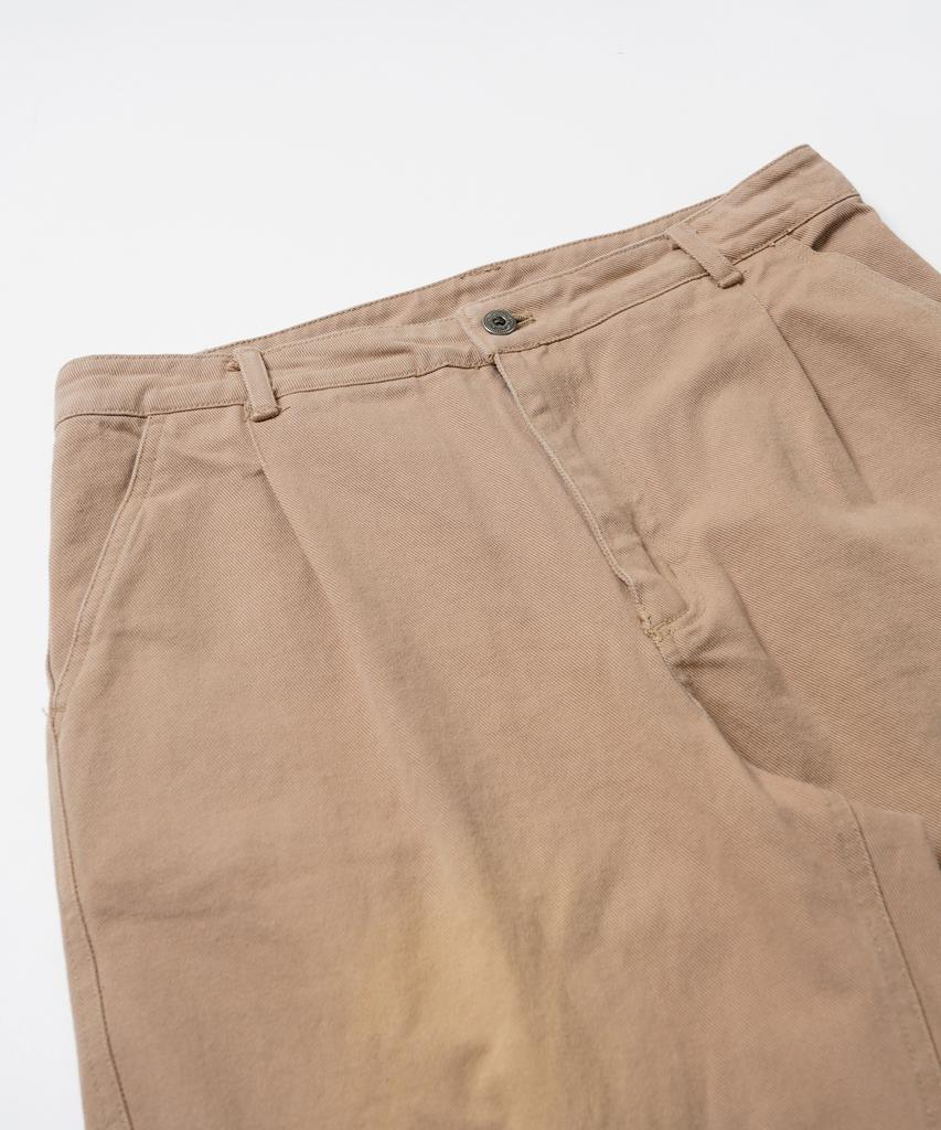 FRIZMWORKS Washed Cotton One Tuck Pants _ Beige