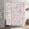 Pink Black Heart Shower Curtain Bathroom Decor Waterproof Fabric Print Home Decoration (B)