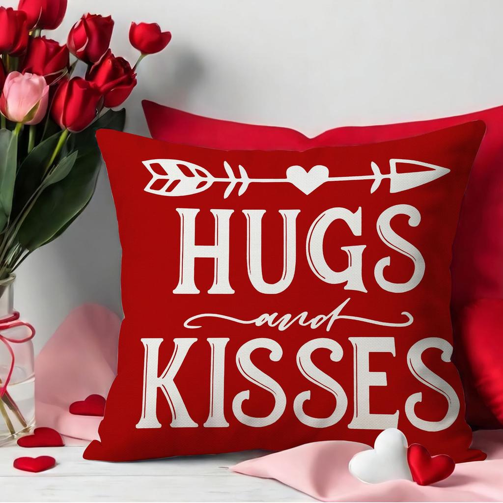Pillow Valentine's Day Pillow Cover Red Love Bedside Pillow Sofa Cushion Cover