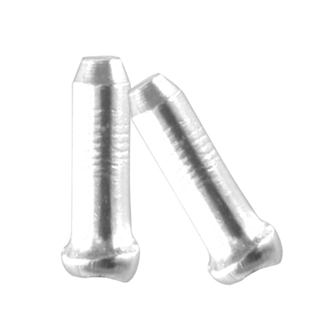 100 Pcs Mountain Bike Bicycles Brake Cable Tip Aluminum Alloy Brake End Cover Crimps Bike Brake Cable Gears Wire End Cap